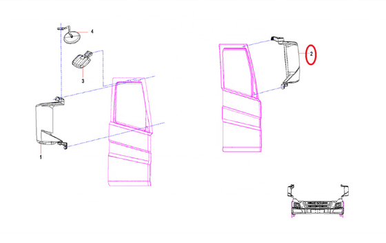 60025737 60025736 مجموعه آینه دید عقب (L) CB311-SL611BL SR1400/350 برای SANY Mobile Crane STC250