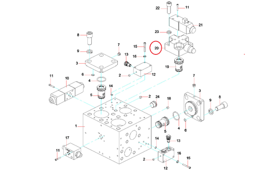 A229900005589 صفحه پوشش، شیر سرریز مغناطیسی CVU-32-C3-W-H برای SANY